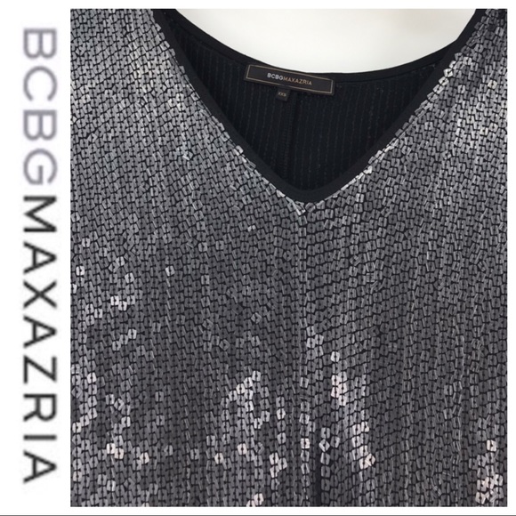 💕SALE💕 BCBCMaxAzria Black Embellished Side Dress - Picture 4 of 8